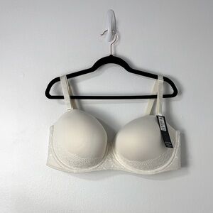 Torrid Cream Lace Bra 44DDD NWT Push up Strapless Criss-cross Neutral Feminine
